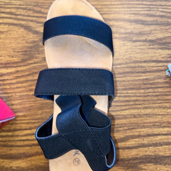 Black Espadrilles Platform Two Strap Sandals Twine - Picture 4 of 7